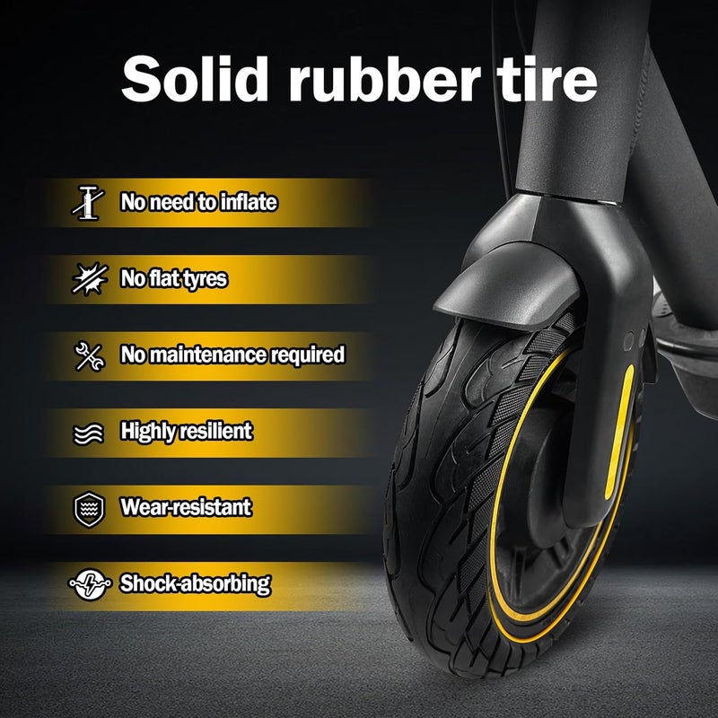KTUMININV 10x2.5 Inch Scooter Solid Tire for Segway Ninebot MAX G30/G30P/G30LP/G30D/G30E Gotrax G5/G6/G MAX Hiboy S2 MAX Electric Scooter Front or Rear Replacement 60/70-6.5 Rubber Tires Yellow 2 PCS - Image 5